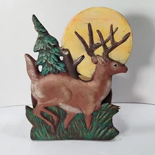 Ceramic Dish/Napkin Holder? Deer Outdoor Scene No Maker Mark Hunting Season