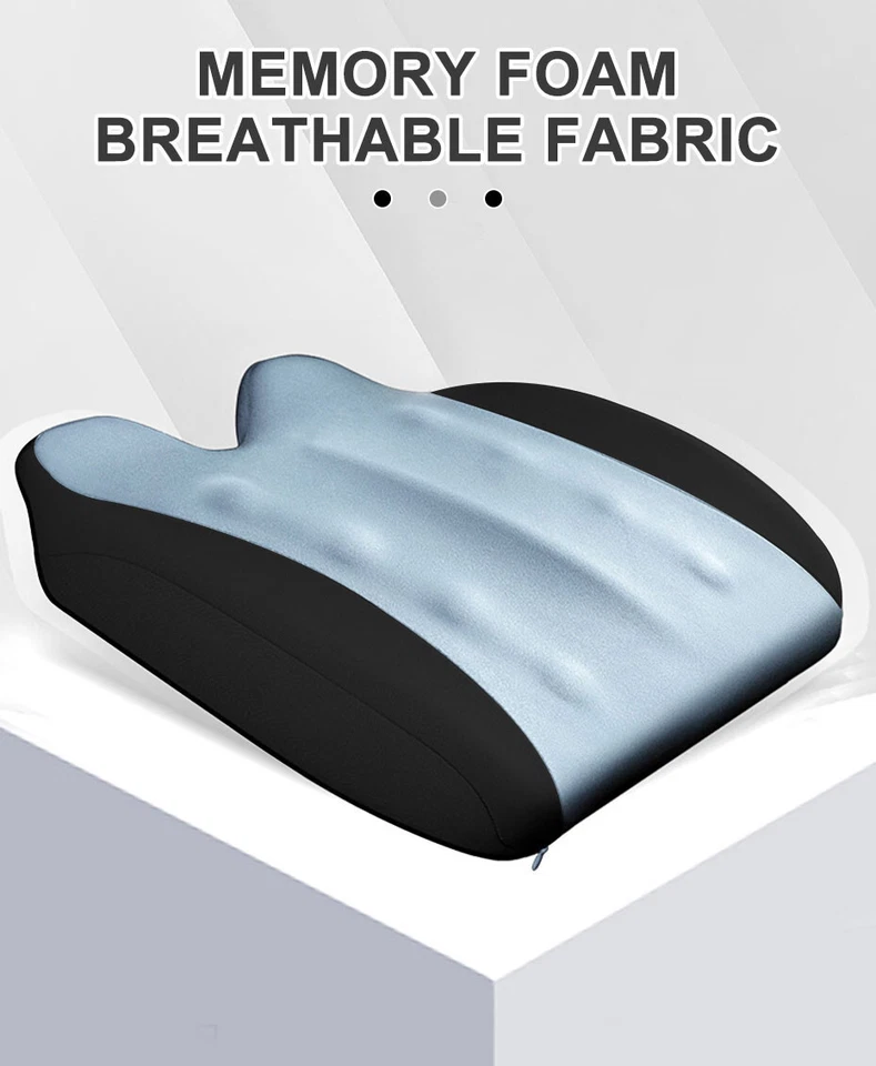 Car Office Seat Cushion Breathable Fabric Front Chair Pad Orthopedic Memory Foam — 第 2/4 张图片