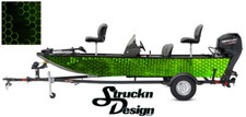 Boat Wrap Lime Modern Graphic Fishing Bass Abstract Fish Vinyl Kit Decal Hexagon