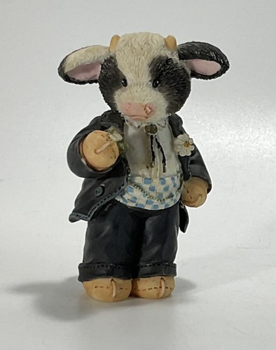 (2) MAID of HONOR & BEST Bull Wedding Mary's Moo Moos 1995 Figurine Enesco - Picture 5 of 13