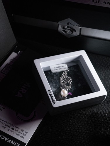 Perlenkette aus Silber mit Diamant UNGETRAGEN Damen - Bild 4 von 4
