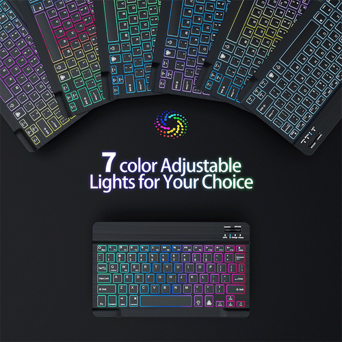 RGB Backlit Keyboard Case Mouse For Samsung Galaxy Tab A9+ S9 FE S8 S7 S6 Lite - Picture 3 of 49