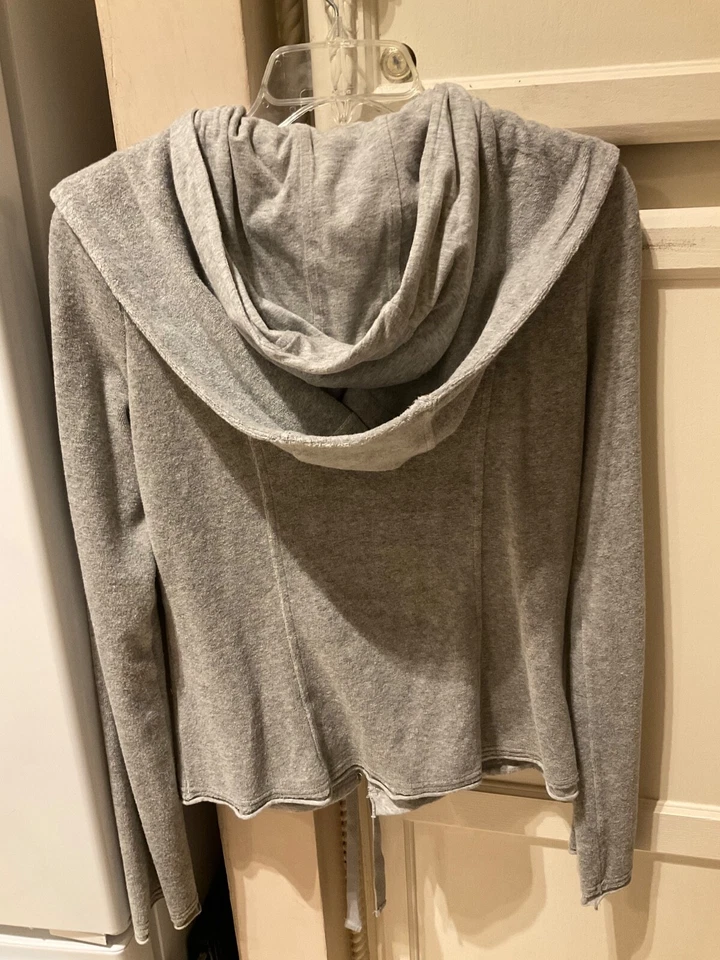 Twisted Heart Gray Zip Up DOUBLE HOODIE M Size Medium Y2K Rare - Image 2 of 4