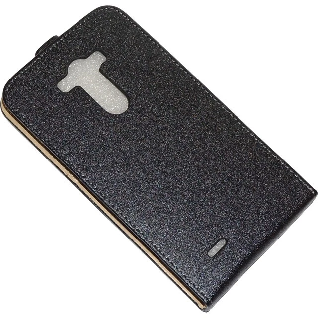 SFLIP CUSTODIA COVER BOOK FLIP LIBRO SILICONE CASE LG G3 BLACK NERO NUOVO - Immagine 3 di 4
