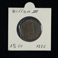 2&frac12; Cent Niederlande 1883 | Willem III. | im M&uuml;nzrahmen | KM:108.1