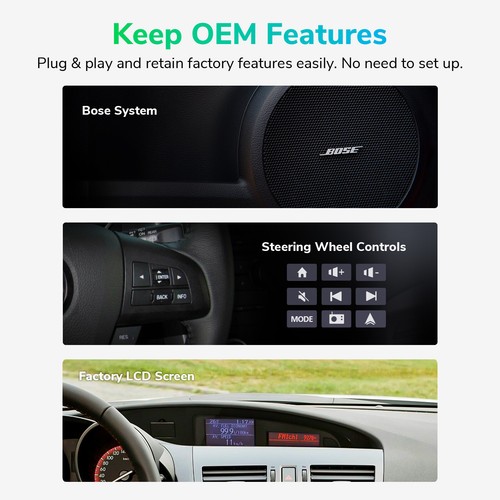 For Mazda 3 10-13 9" Car Radio Stereo 6+64 Android 13 Wireless CarPlay GPS Audio - Picture 9 of 34