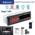 Single 1DIN Car Stereo Audio Bluetooth AM FM MP3 Player SD USB Head Unit Radio