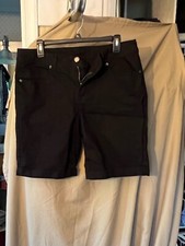 DS2--Faded Glory VINTAGE 90's black bermuda w/cuff  SZ 14. nwot