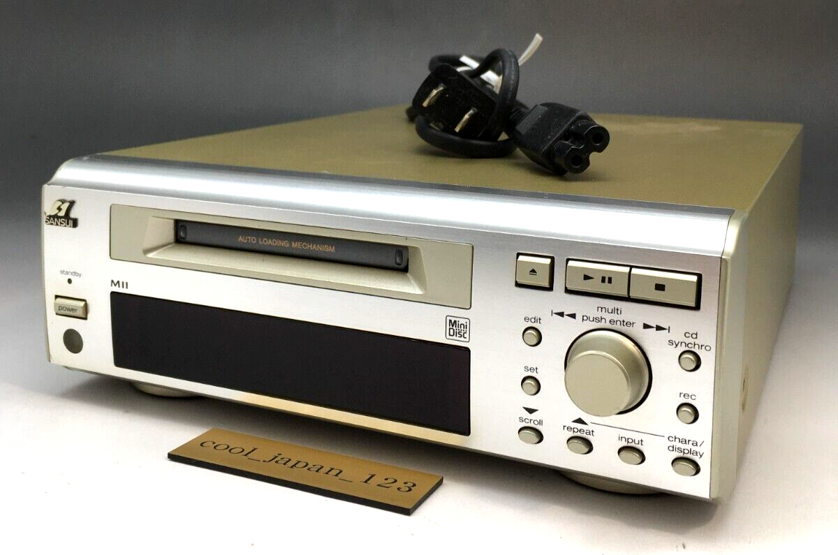 SANSUI M11 Compact MD Recorder Walking Tested silver Good Sound