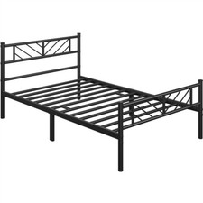 Set di 2 Struttura Letto Singolo in Ferro Testiera Industriale con Spazio sotto