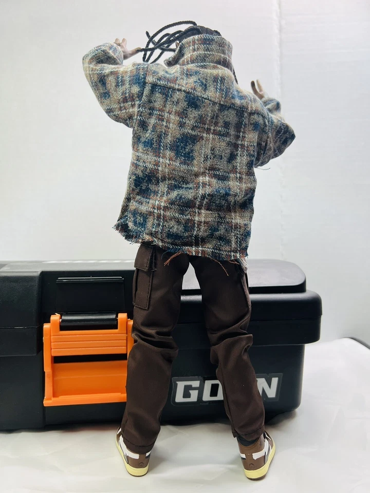 Travis Scott 1/6 Rapero Figura de Acción Cactus Jack Astroworld Conjunto Micrófono Tenis Foto 3 de 4
