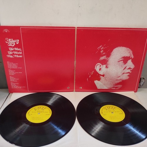 JOHNNY CASH 1973 DOUBLE ALBUM THE MAN WORLD HIS MUSIC 2LP Vinyl Sun Records Hits - Picture 21 of 24