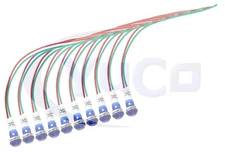 (Pack of 10) Yuco 9mm Miniature LED Indicator Lights Fresnel Dome Cap YC-9WRT-23