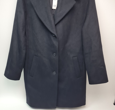 Gap Oversized Wool-Blend Cocoon Coat Women's Sz S Tall Black