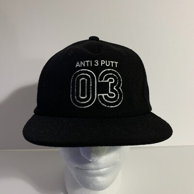 Adidas Golf Adicross Anti 3 Putt Hat Adjustable 5 Panel Wool Blend Black Cap
