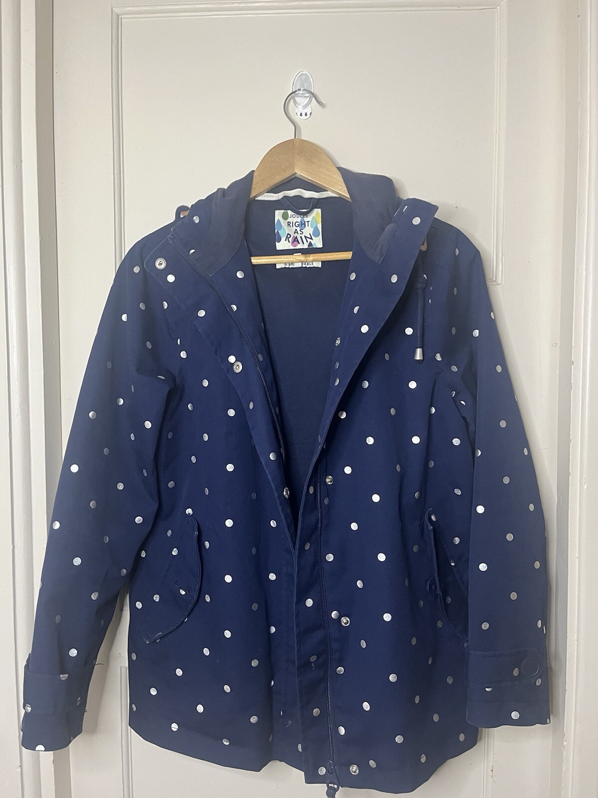 Joules  Right As Rain Coast Blue Casual Hooded Jacket UK12