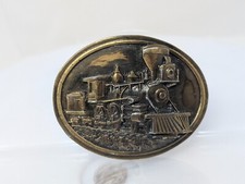 Bergamot Locomotive Train Engine Belt Buckle 1984 L-143 Solid Brass USA Made VTG
