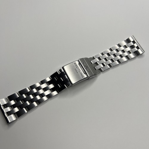 Breitling 24mm Brushed Satin Steel Watch Bracelet 384A w/ 20mm ...