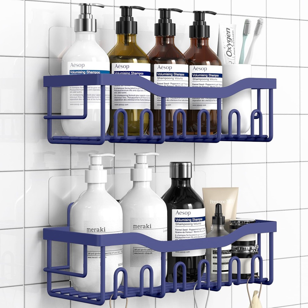 Shower Caddy 2 Pack,Adhesive Shower Organizer for Bathroom Storage&Home Decor...
