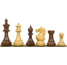 3.75" Queens Gambit Staunton Chess Pieces Only set - Weighted Golden Rosewood