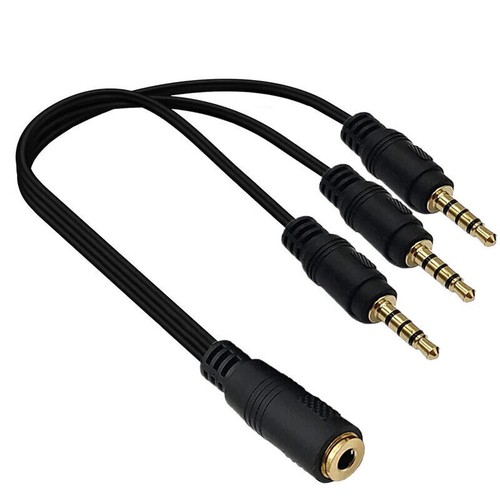 3.5mm (1/8") TRRS Female to 3 x 1/8" 3.5mm Male Audio Splitter Cable 0.3m - Picture 6 of 7