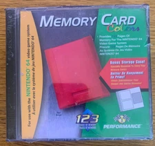 NEW 256K PERFORMANCE Color MEMORY CARD FOR NINTENDO 64 + N64 STORAGE CASE
