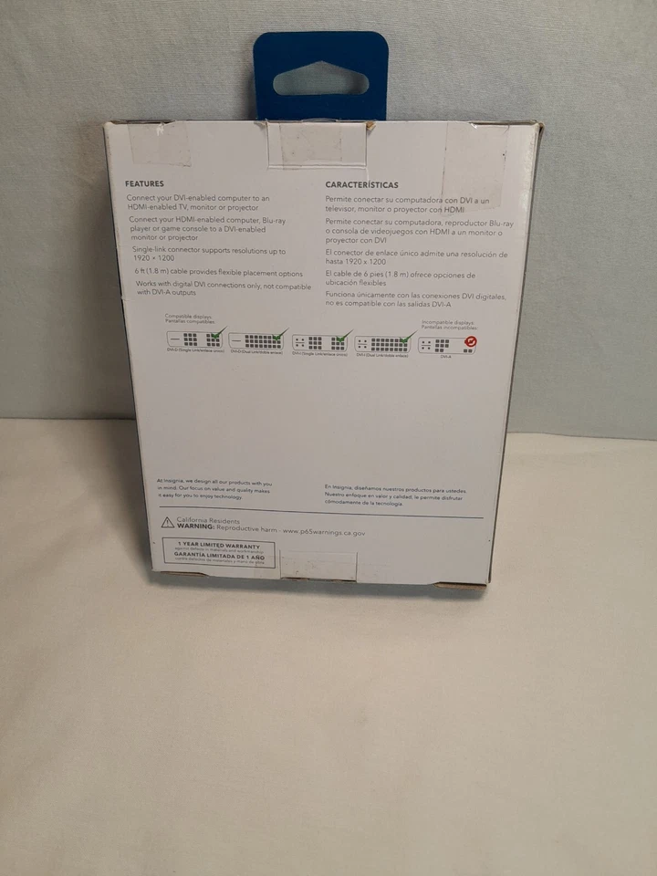 Insignia 6' Single/Dual Link DVI-D DVI-I To HDMI Cable HD Monitor Gaming Adapter - Image 2 of 2