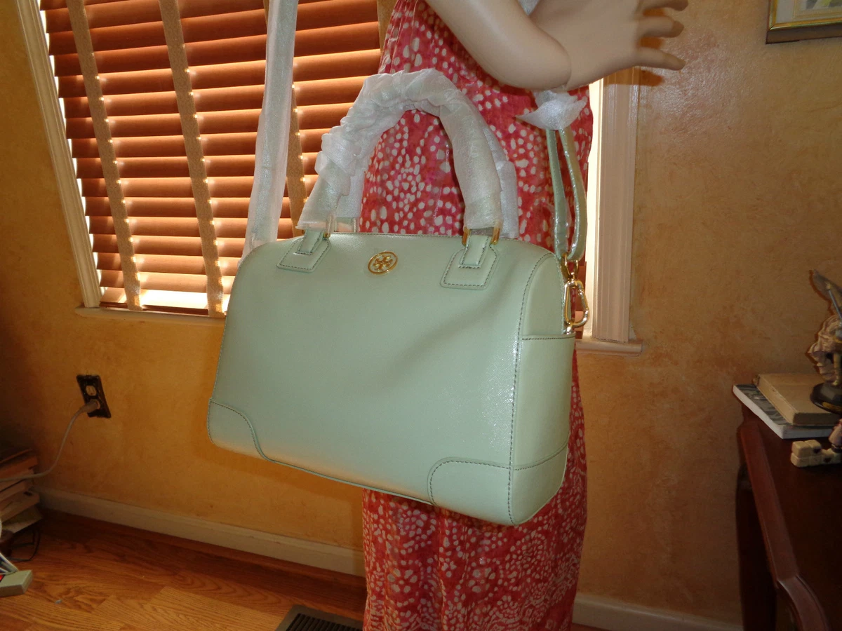 NWT TORY BURCH Robinson MIDDY Mint Julep Green SAFFIANO Leather SATCHEL 575
