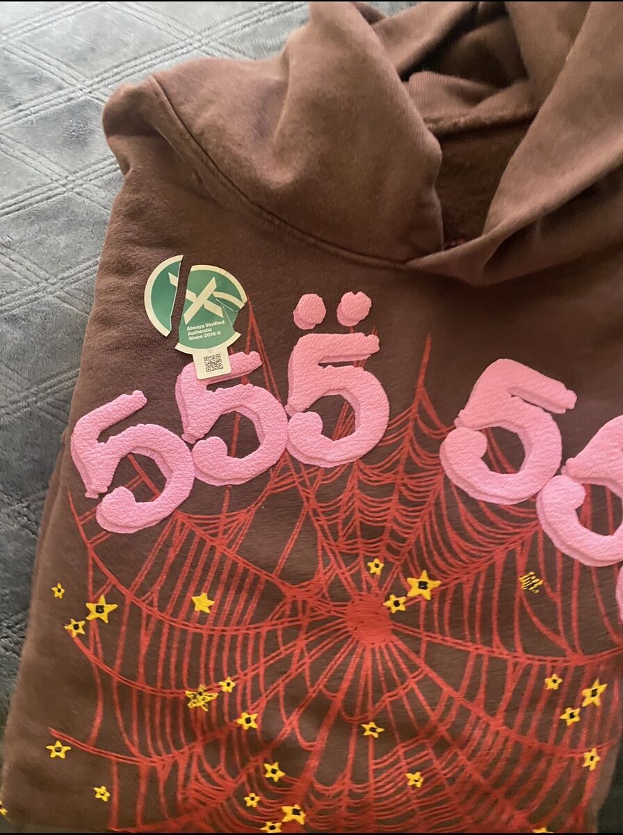 Size S - Sp5der Worldwide Hoodie Angel Number 555 Brown Pink Size S - Sp5der Worldwide Hoodie Angel Number 555 Brown Pink