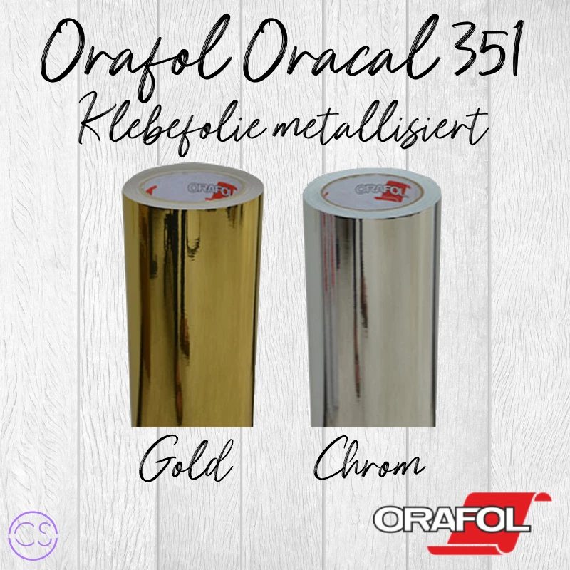 ORAFOL (15,87€/m²) Oracal 351 metallisierte Klebefolie ca. DIN A4 (21x30cm)