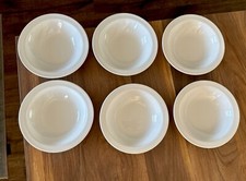 6 VINTAGE Corning Pyroceram Flat Rimmed Soup Bowls 7 Inch EUC
