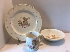Vintage "Teddy" By Mikasa Child's 3 Piece Dinner Set Made in Malaysia