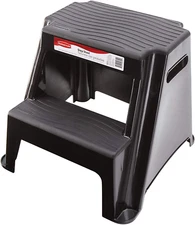 Rubbermaid RM-P2 2-Step Molded Plastic Stool with Non-Slip Step Treads 300-Pound