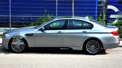 2xFor BMW 5 Series F10 F11 M PERFORMANCE SIDE SKIRT M Sport VINYL STICKERS DECAL - Picture 2 of 7