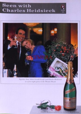 CHARLES HEIDSIECK Champagne Jane Asher & Gerald Scarfe ADVERT 1988 Print 679/74