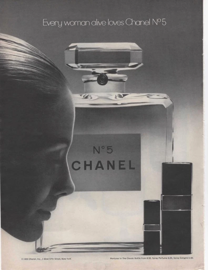 CHANEL No.5 1969 2 page PRINT AD EVERY WOMAN ALIVE LOVES CHANEL No. 5  VINTAGE AD