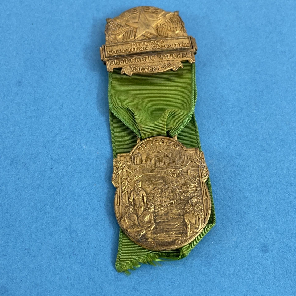 Democratic Party Convention 1952 Chicago Medal Ribbon Insignia Bastion Bros Co. - Image 2 of 4