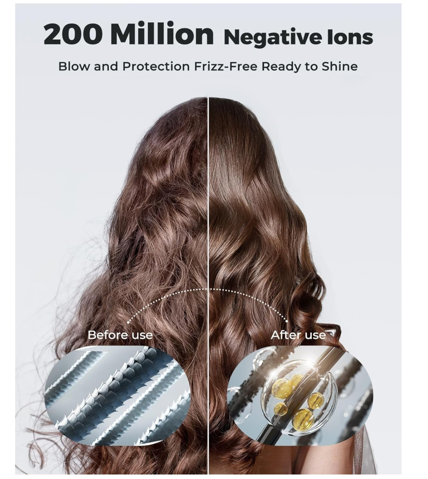 Hair Dryer Ionic Blow Dryer Professional High-Speed Hairdryer 110000RPM - Silver