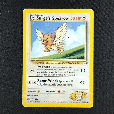 Lt. Surge's Spearow 83/132 - Gym Heroes - Pokémon Card