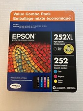 Epson 252XL Ink Cartridge 4 Pack Black Cyan Magenta Yellow High Yield - 06/2022