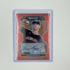 2022 Panini Prizm Draft Picks Red Prizm Rookie Auto #137 Trace Bright Auburn /50