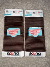 (2) 64 Count,Scunci Elastics Black No Damage Pony Tail Holder