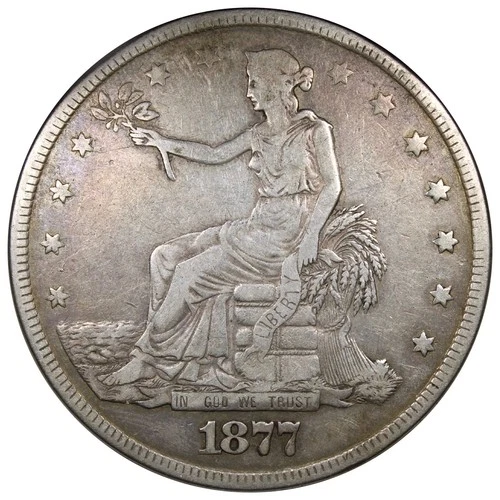1877 Trade Dollar VF/XF EXTRA FINE Condition Cleaned A3099
