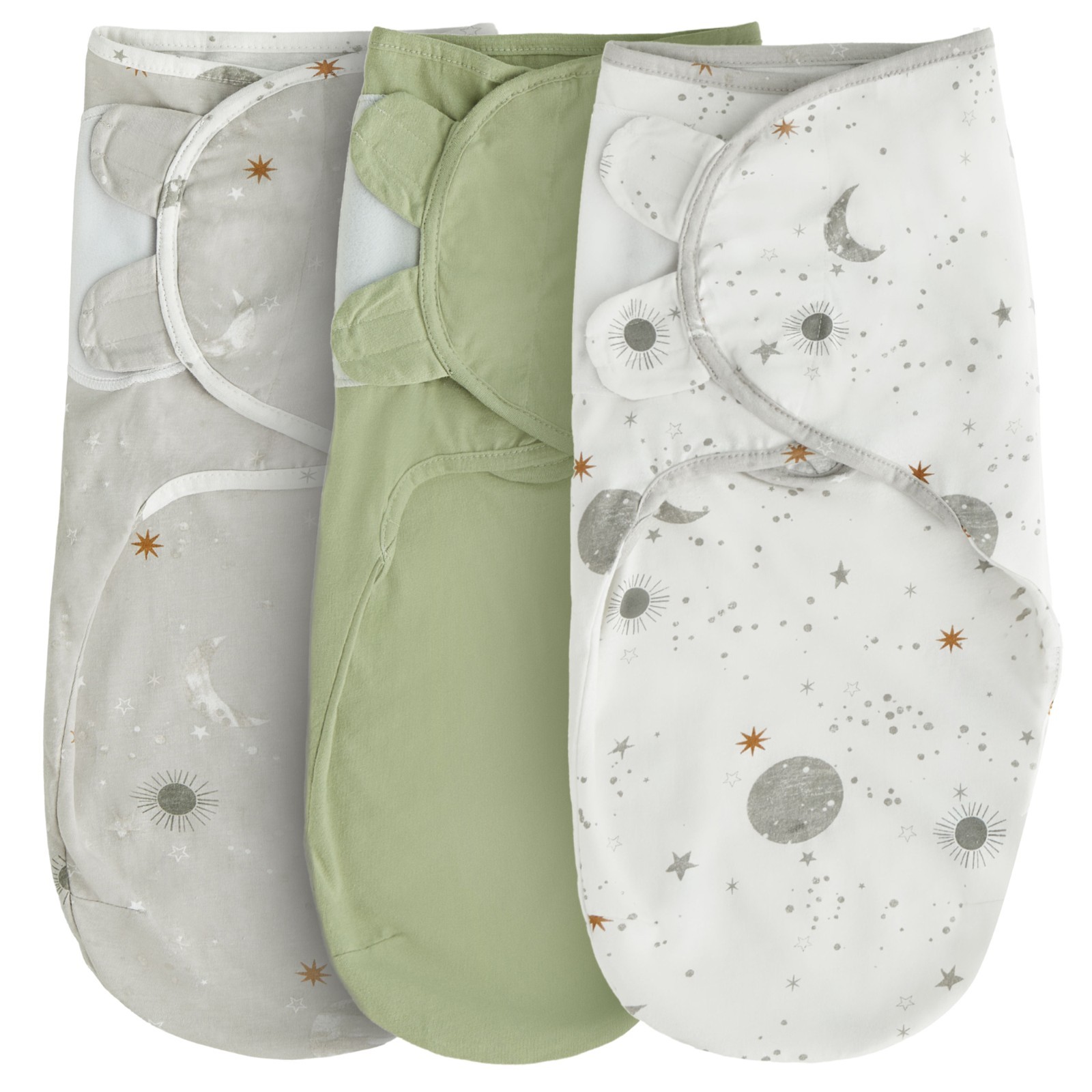 Silentnight Safe Nights Swaddle Wraps Celestial Print Soft Breathable Cotton