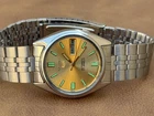 Vintage Seiko 5 Automatic 21 Jewels Golden Dial Japan Made Spares/Repair (561)