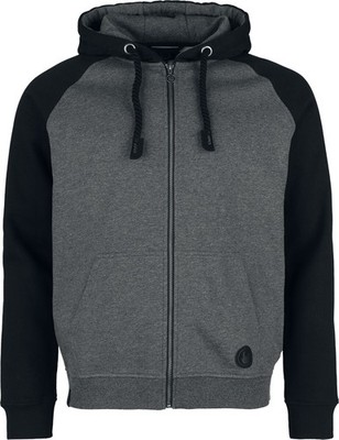 RED by EMP Herren schwarz/graue Kapuzenjacke mit Raglanärmeln