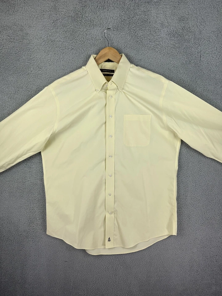 Camisa Nordstrom Para Hombre 16.5 35 Amarilla Ajuste Tradicional Botones Sin Arrugas Hombres Foto 2 de 4