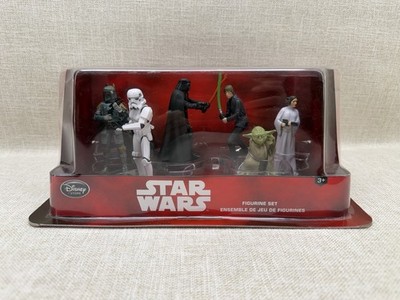 Disney Store Star Wars Figurine Set Luke Vader Yoda Leia Boba Fett