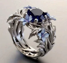 1pc Elegant Iris Style Ring Luxurious Cubic Zirconia Women's Ring