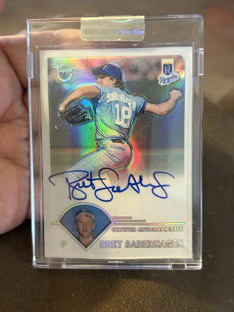 2003 Topps Retired Signature Refractor BRET SABERHAGEN #TA-BSA Autogramm #18/25